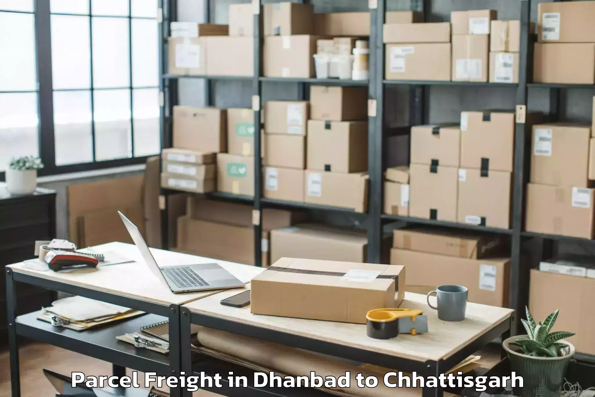 Trusted Dhanbad to Bhatapara Parcel Freight